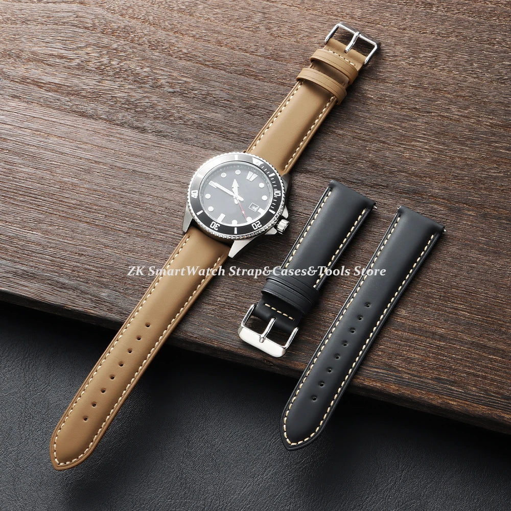 Quick Release Watch Band for Men Women Watchband Retro Cowhide Watch Strap Replacement Belt 18mm 20mm 22mm Vintage Brown Straps