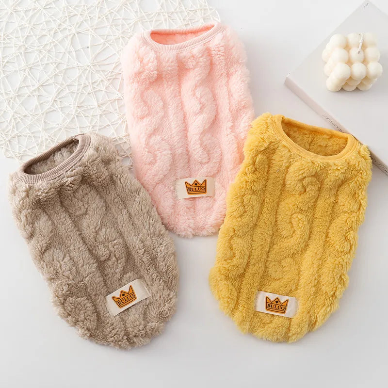 Cute Dog & Cat Sweater - Cozy Knit Hoodie with Harness Hole for Small Dogs