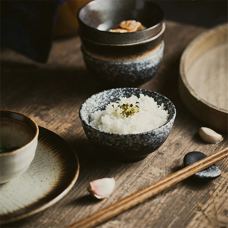 4.5inch Japanese Ceramic Rice Bowl Porcelain Dishes Pretty Restaurant Table Top items Soup Noodles Sauce Bowls Dinnerware