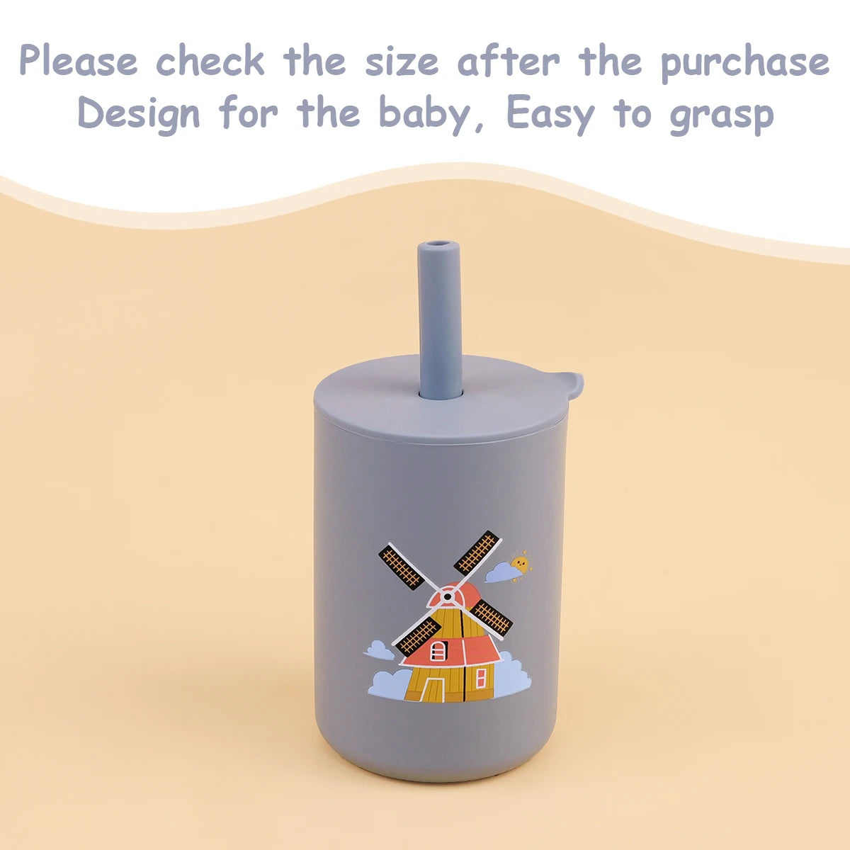 Baby Feeding Drinkware Straw Cup, Baby Learning Feeding Bottles, Anti-Hot Leakproof Silicone Tableware, Toddler Water Bottle