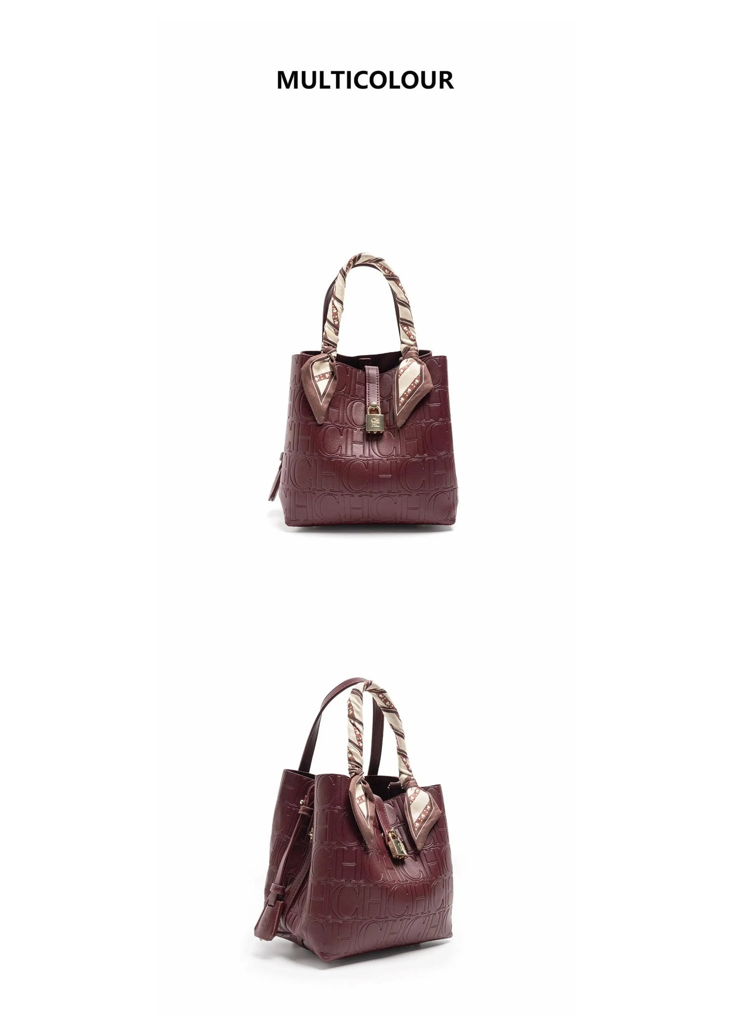 CH Large Capacity Handbag Luxury Brand Temperament Letter Print with Lock Design 2025 Trendy Women's Crossbody Bag