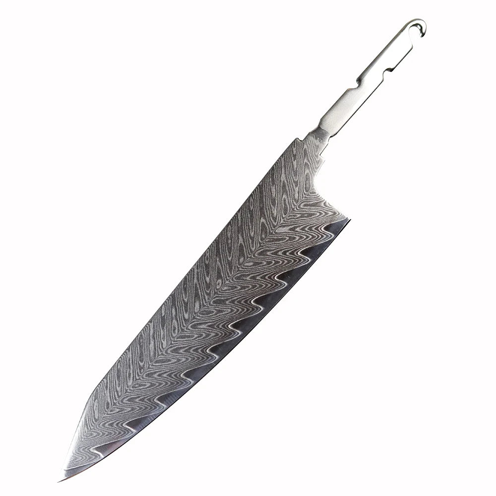Sharp DIY Chef Fruit Utility Knife Blank VG10 Damascus Steel Blade Material Semi-finished Knife Embryo Japanese Style