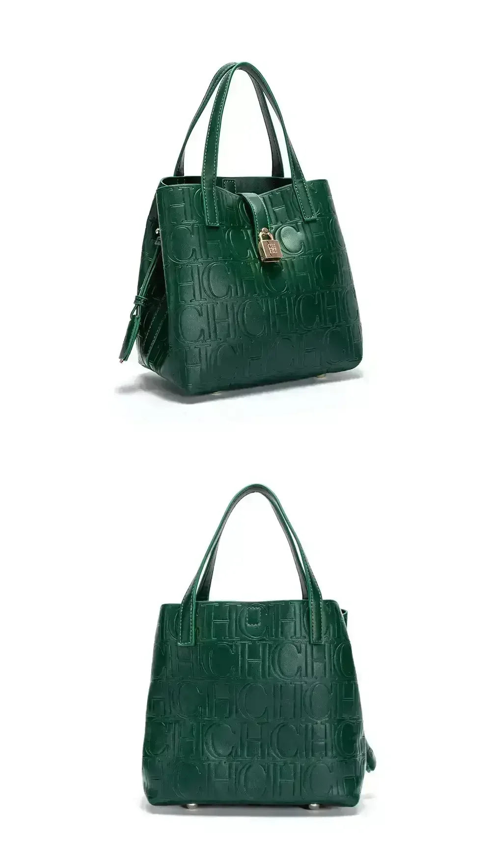 CH Large Capacity Handbag Luxury Brand Temperament Letter Print with Lock Design 2025 Trendy Women's Crossbody Bag