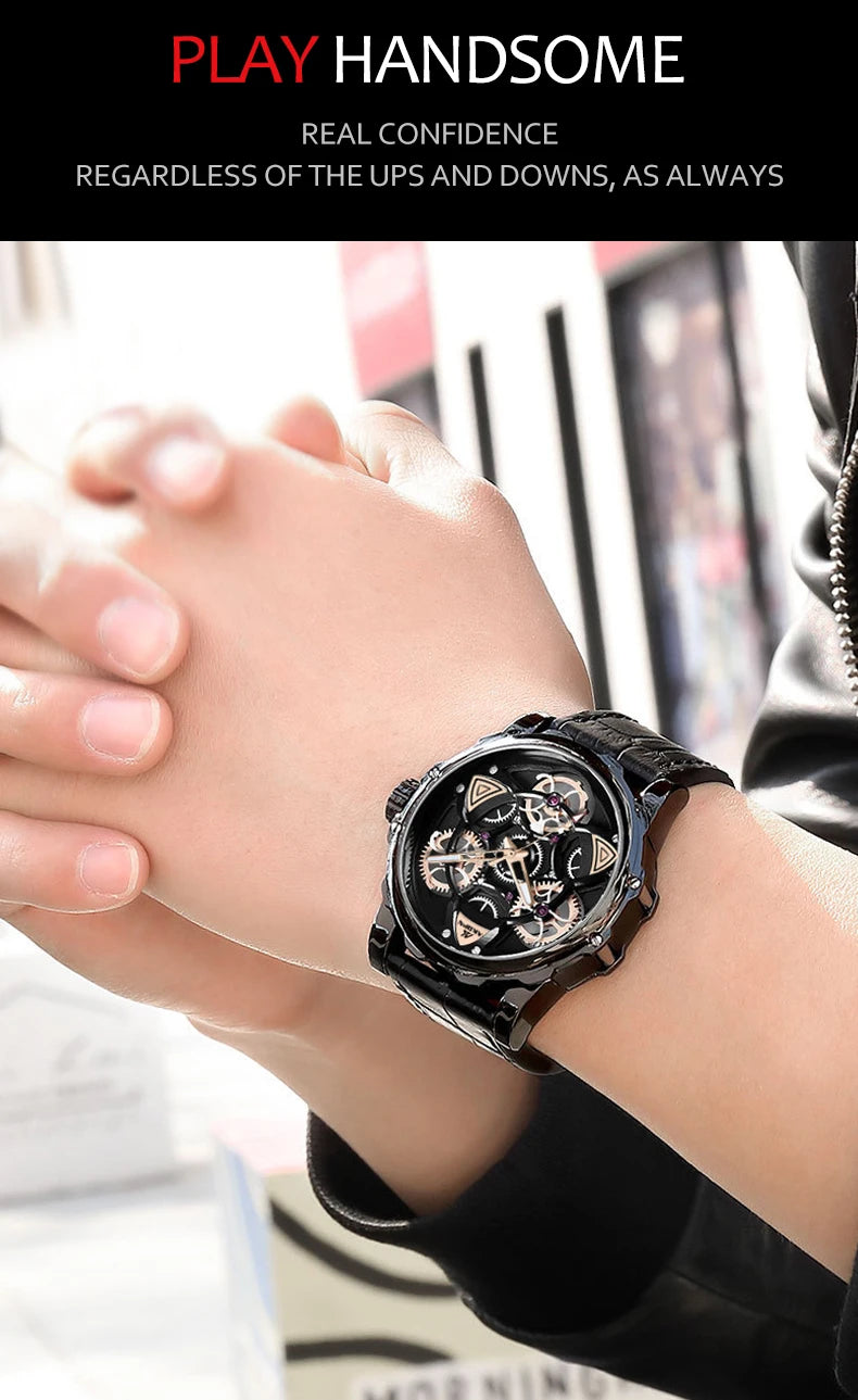A high-end men's watch with cool retro and trendy style quartz watch