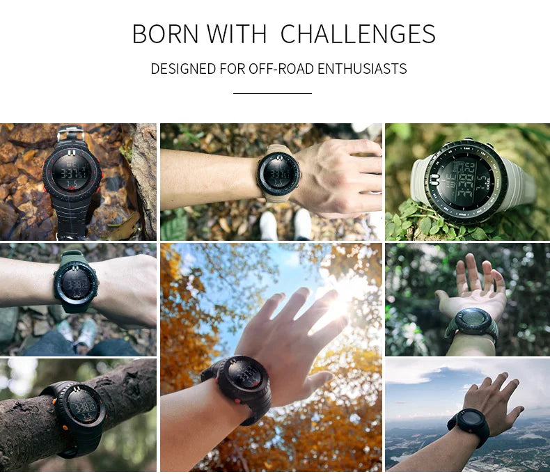 Digital Men Watch Fashion Waterproof Big Dial Electronic Military Watches Black Tactical Sport Wristwath Stopwatch Male Clocks