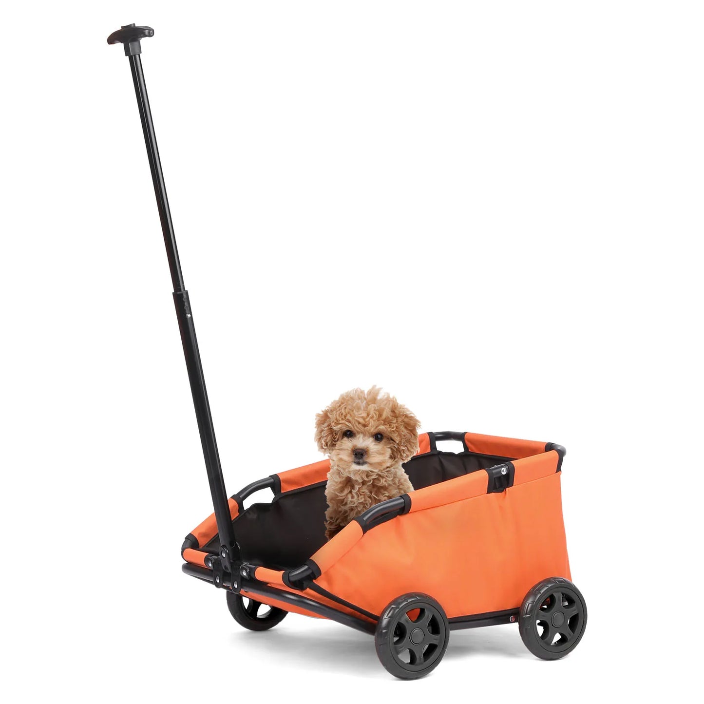 Compact Rotating Pet Stroller - 4-Wheel Foldable for Cats & Small Dogs