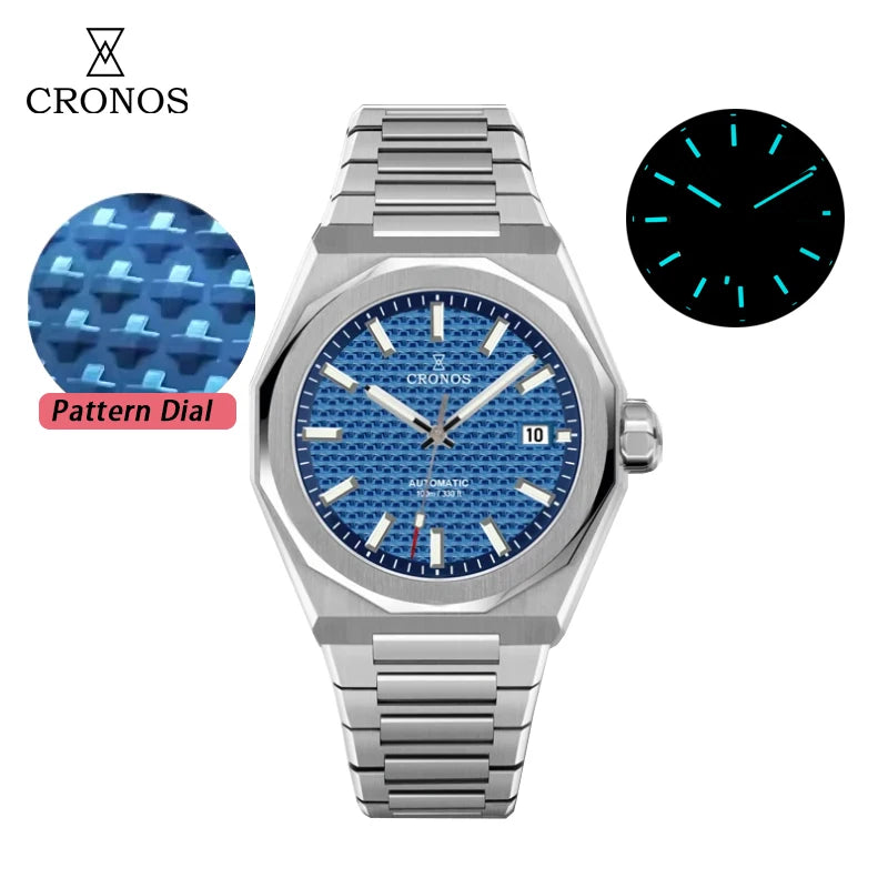 Cronos Luxury Men Watch For Men 39mm Skyline PT5000 SW200 Movement Automatic Wristwatches Sapphire 10ATM See-through Back L6028M