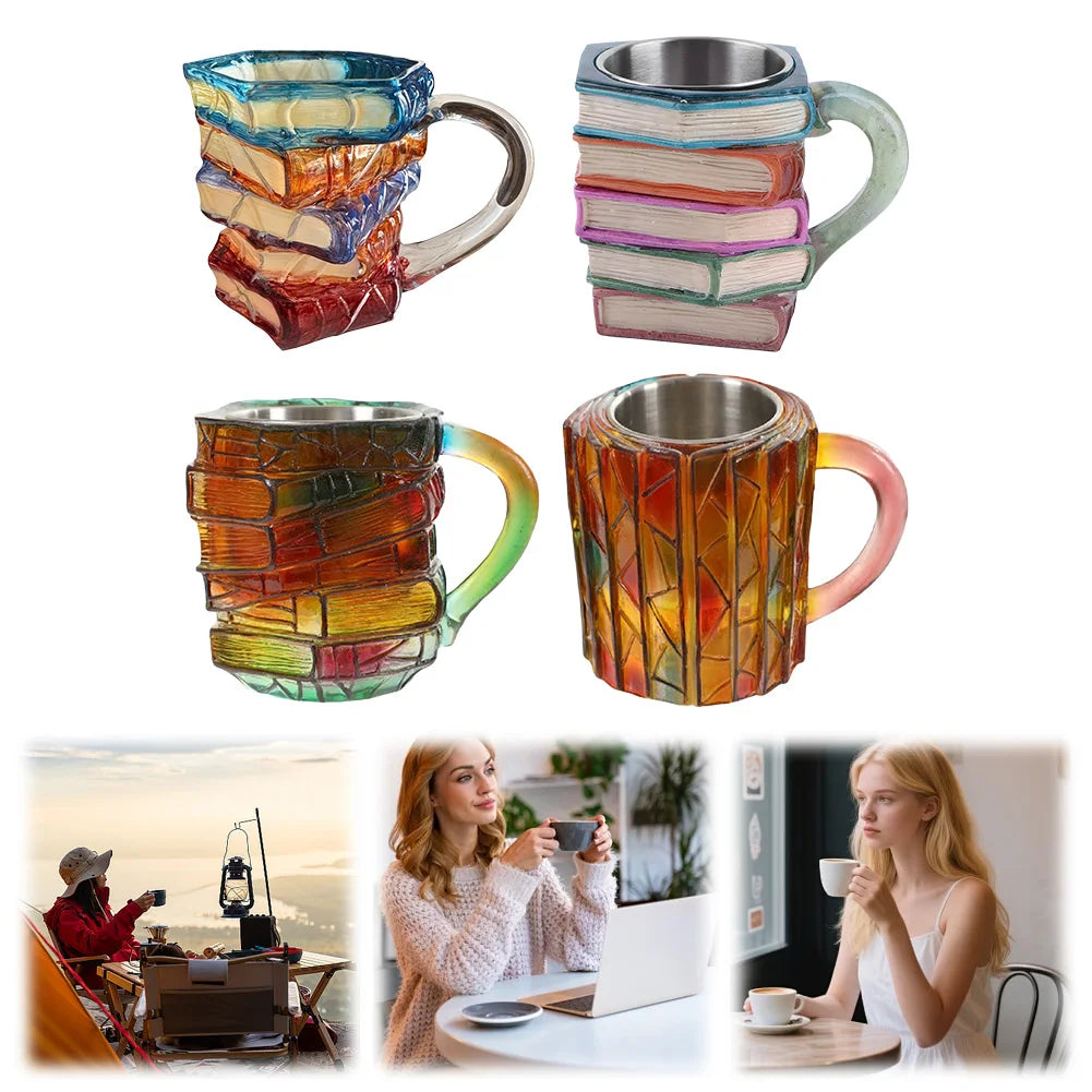 Books Drinking Container Wear Resist Unique Handmade Drink Cup Multi-Purpose Creative Book-Shaped Drinkware for Friends Gift