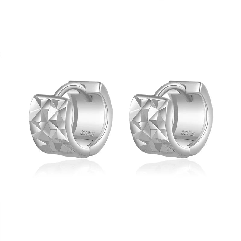 TrustDavis Real 925 Sterling Silver 2022 Hoop Fashion Cool Charm Hoop Earrings For Women Men Simple Fine Jewelry Gift DG0003