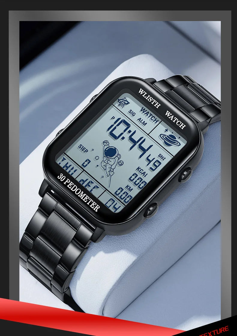Digital Watche for Man Stopwatch Wristwatch Clock Electronic Watch Outdoor Timing Wristwatch Multi-Function Digital montre homme