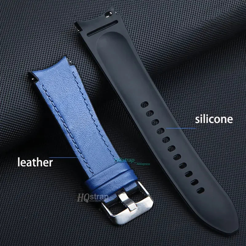No Gaps Silicone Leather Strap for Samsung Watch 6 5 4 40mm 44mm Watch Band for Samsung Galaxy Watch5 Pro Classic 42mm 46mm Belt