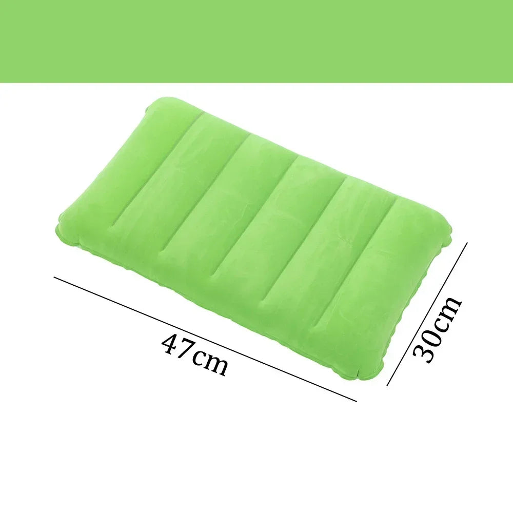 Inflatable Travel Pillow 47x30cm – Foldable Camping & Airplane Head Rest Cushion