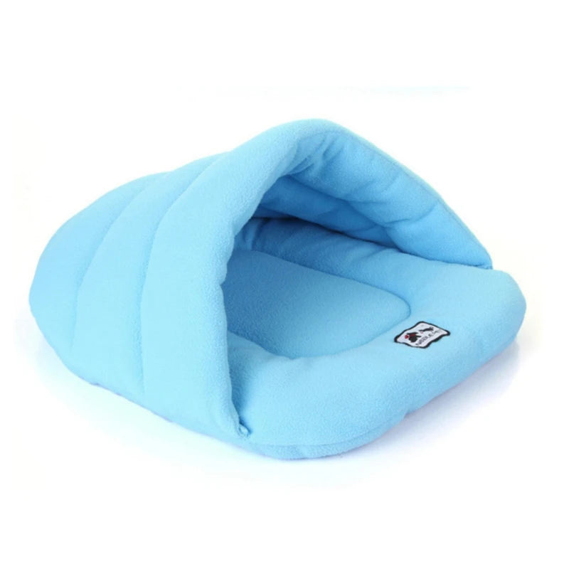 Slipper-Shaped Pet Cave Bed - Thick Fleece Winter Cat & Dog Nest