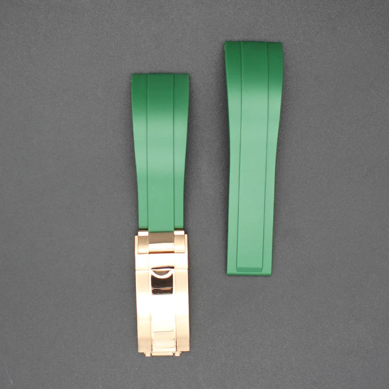 20mm Silicone wristband Watchband Luxury Watch Strap Parts Stainless Steel Buckle For Daytona SKY-DWELLER YACHT-MASTER nh35 Case