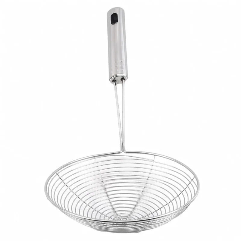 1pc Stainless Steel Fry Basket French Fries Skimmer Oil Drain Strainer Kitchen Restaurant Supplies Wire Mesh Scoop Fryer Scoop