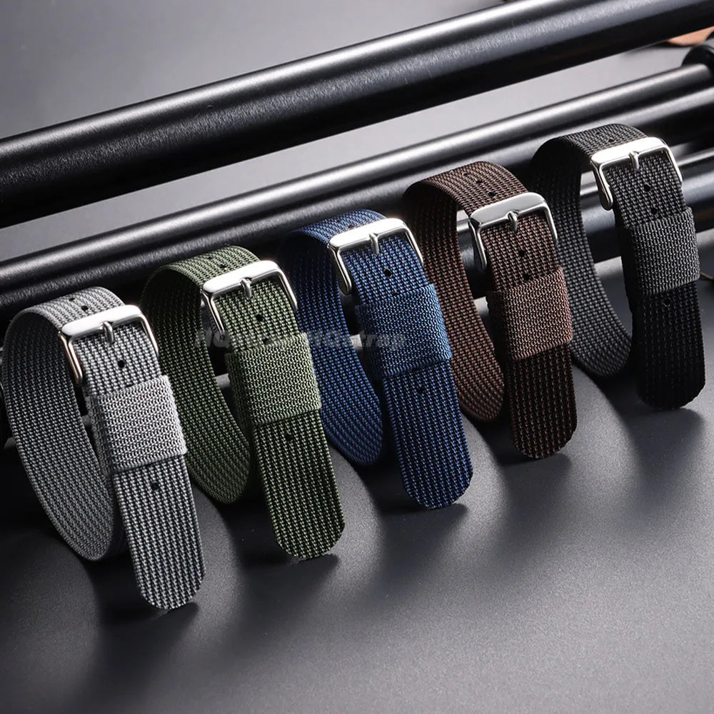 18mm 20mm 22mm Nylon Watch Band for Seiko Braided Canvas Strap Army Sport Men Bracelet Black Green Military Breathable WristBelt