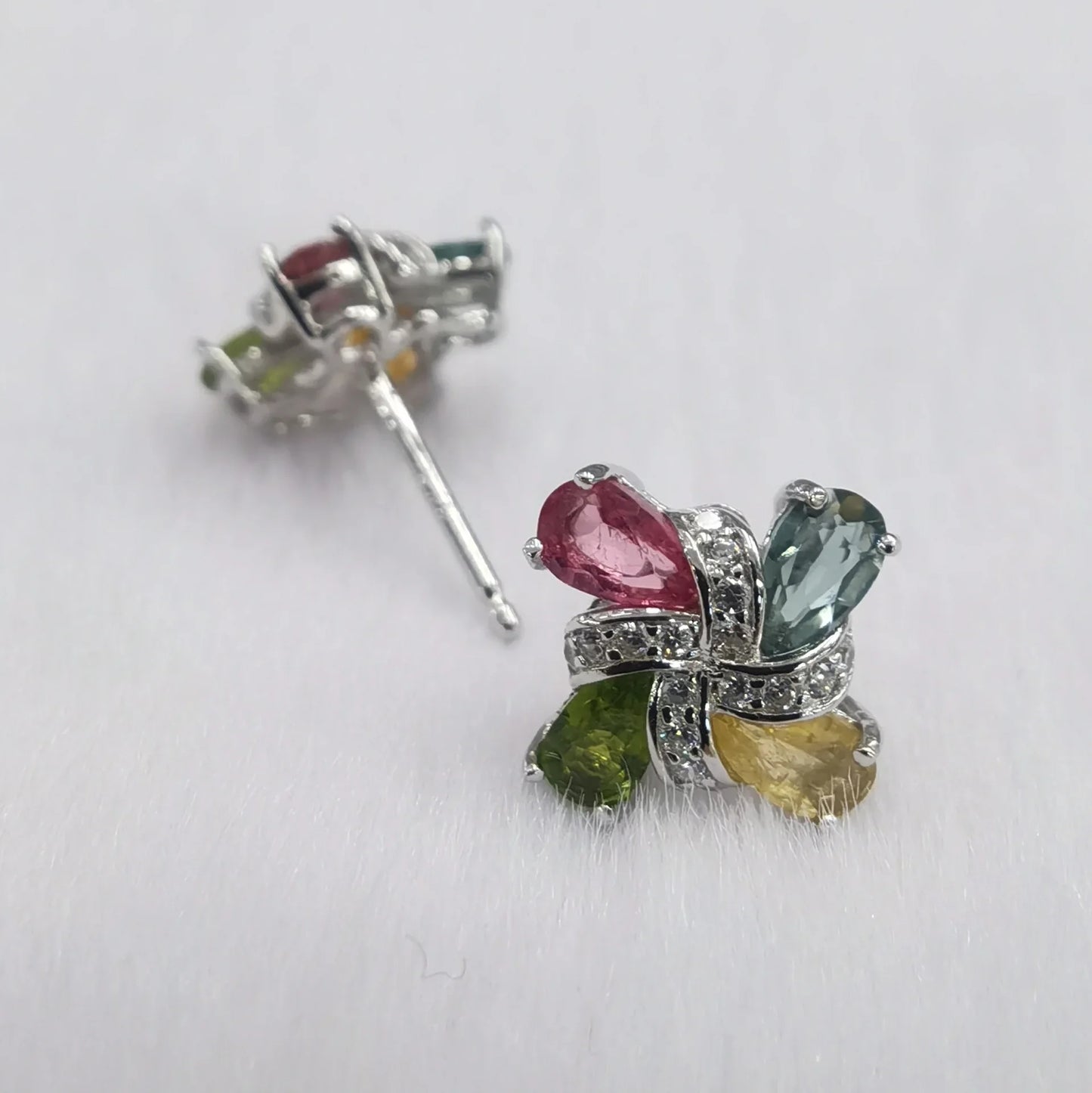 SACE GEMS fashion Earring for Women 100% 925 Sterling Silver Tourmaline Stud Earrings Wedding Party Fine Jewelry Eardrop gift