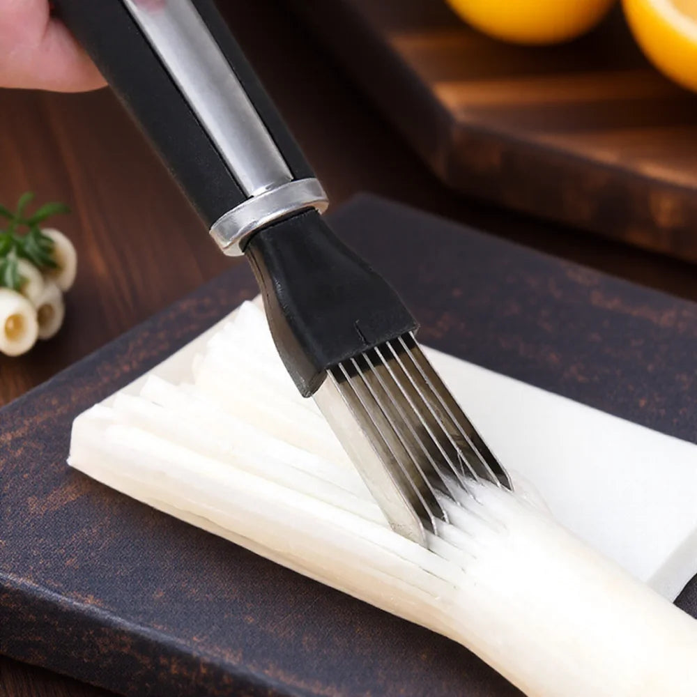 Multifunctional Chef Knife Stainless Steel Vegetable Cutter Onion Grater Shredding Tool Kitchen Gadget for Home Cooking