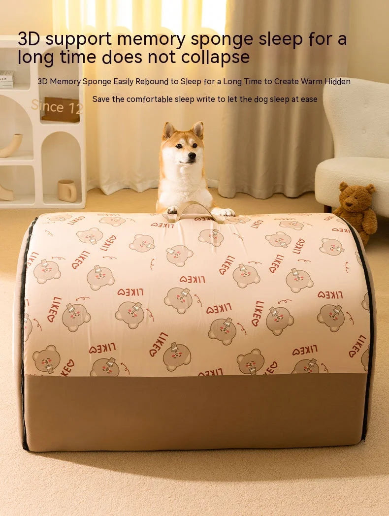 Extra Large Dog Bed - Winter Warm House-Style Bed with Removable Cover