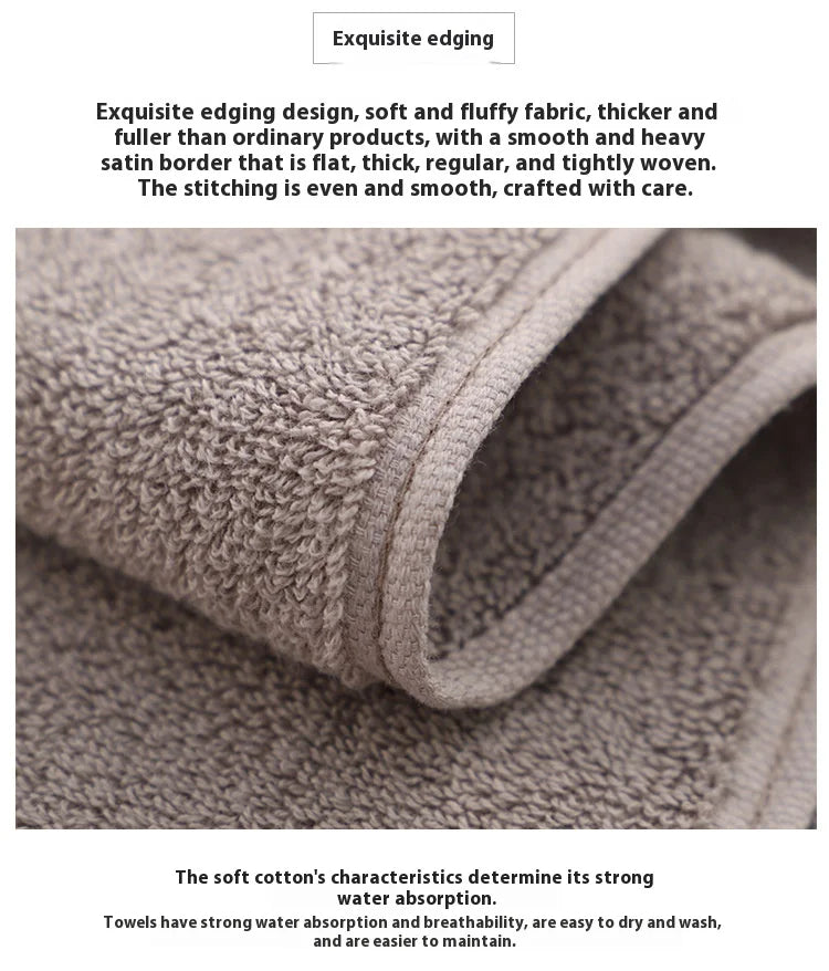 All-Cotton Class A Premium Face & Bath Towel Set - Thickened & Highly Absorbent