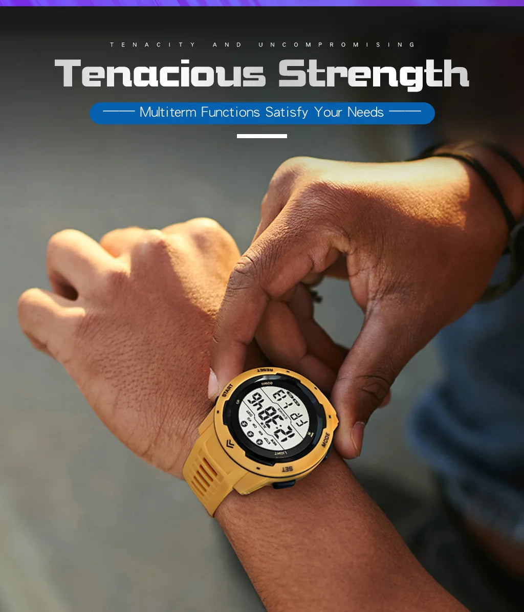 Digital Watches Men Men Numbers Sport Watch 5ATM Waterproof Back Light Round Screen Digital Multifunction Alarm Swimming