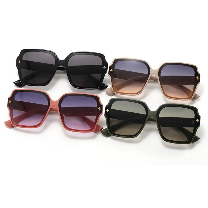 Viral Sunglasses - Korean Fashion Leather Frame, Large Square Lenses with Anti-Reflective Coating, UV Protection & Lightweight