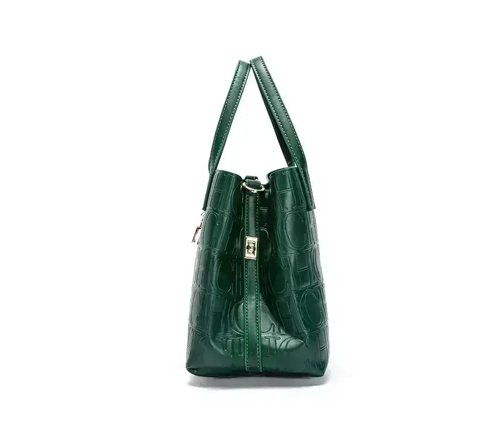 CH Large Capacity Handbag Luxury Brand Temperament Letter Print with Lock Design 2025 Trendy Women's Crossbody Bag