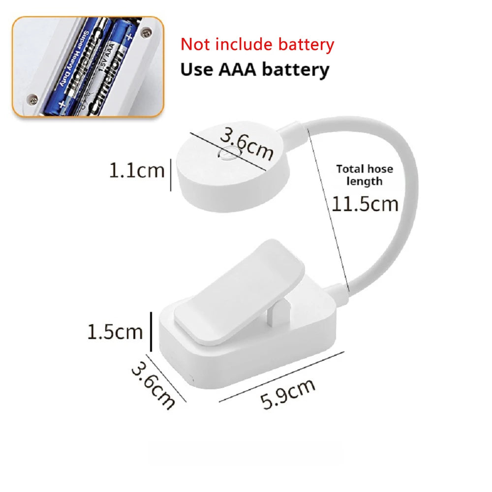 Portable LED Book Lights Eye Protection Night Light Mini 360°Clip-On Desk Reading Battery Lamp