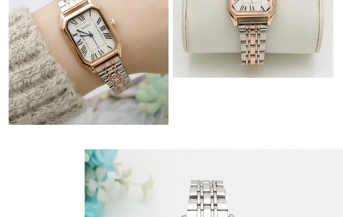 Retro Watches Classic Casual Quartz Dial Leather Strap Band Rectangle Clock Fashionable Wrist Watches for Women Wrist Watch