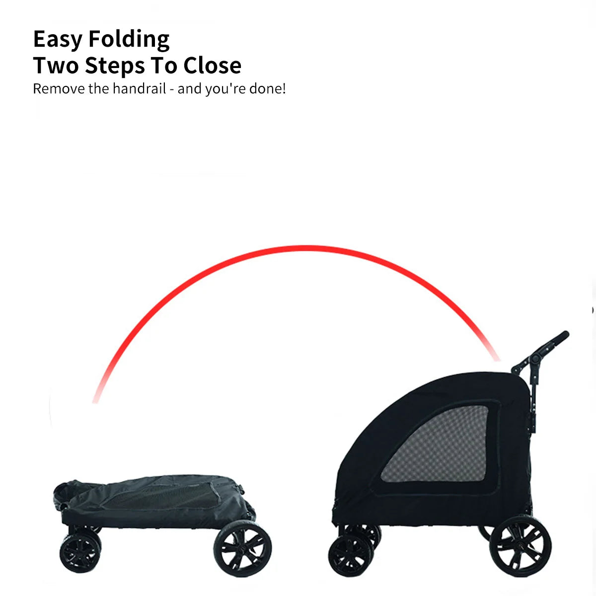 Medium and Large Dog Outing Stroller Pet Stroller Golden Hair Giant Dog Foldable Dog Assistance Car