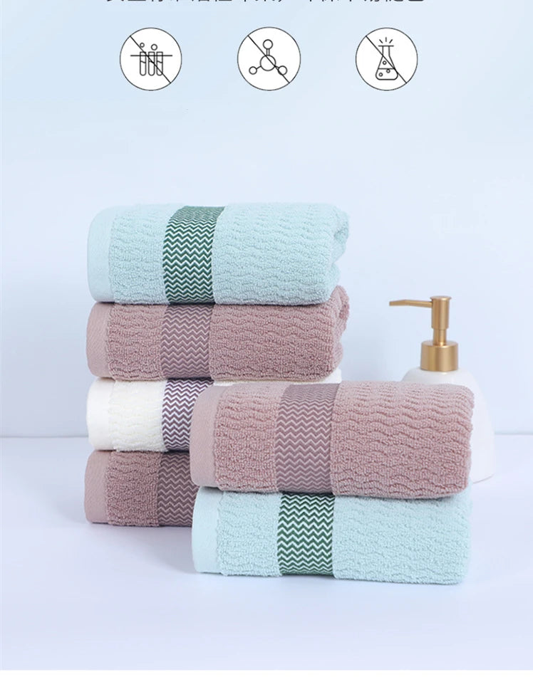 2-Pack Thickened Pure Cotton Towels - Highly Absorbent & Quick-Dry