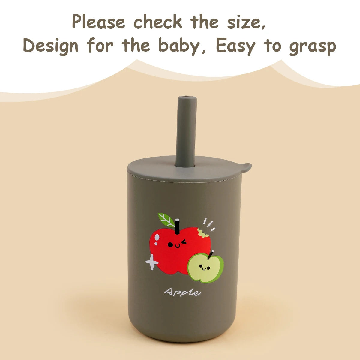 Baby Feeding Drinkware Straw Cup, Baby Learning Feeding Bottles, Anti-Hot Leakproof Silicone Tableware, Toddler Water Bottle