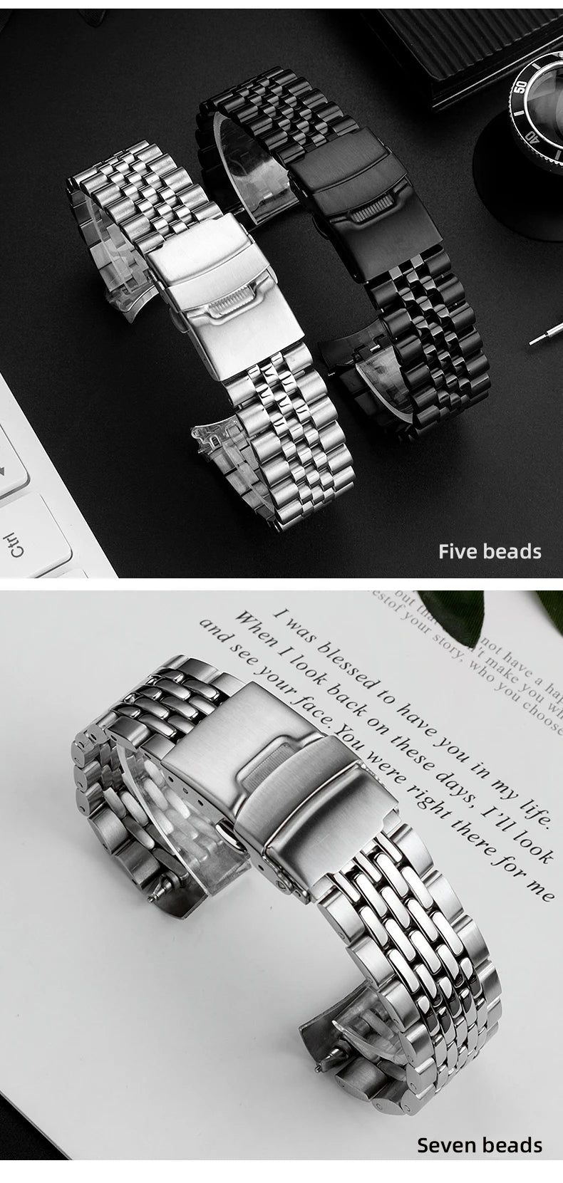 20mm 22mm For Casio MDV106-1A MDV-107 MTP-VD01 MDV-106D Strap Stainless Steel Wristband Metal Bracelet Replacement Watchband