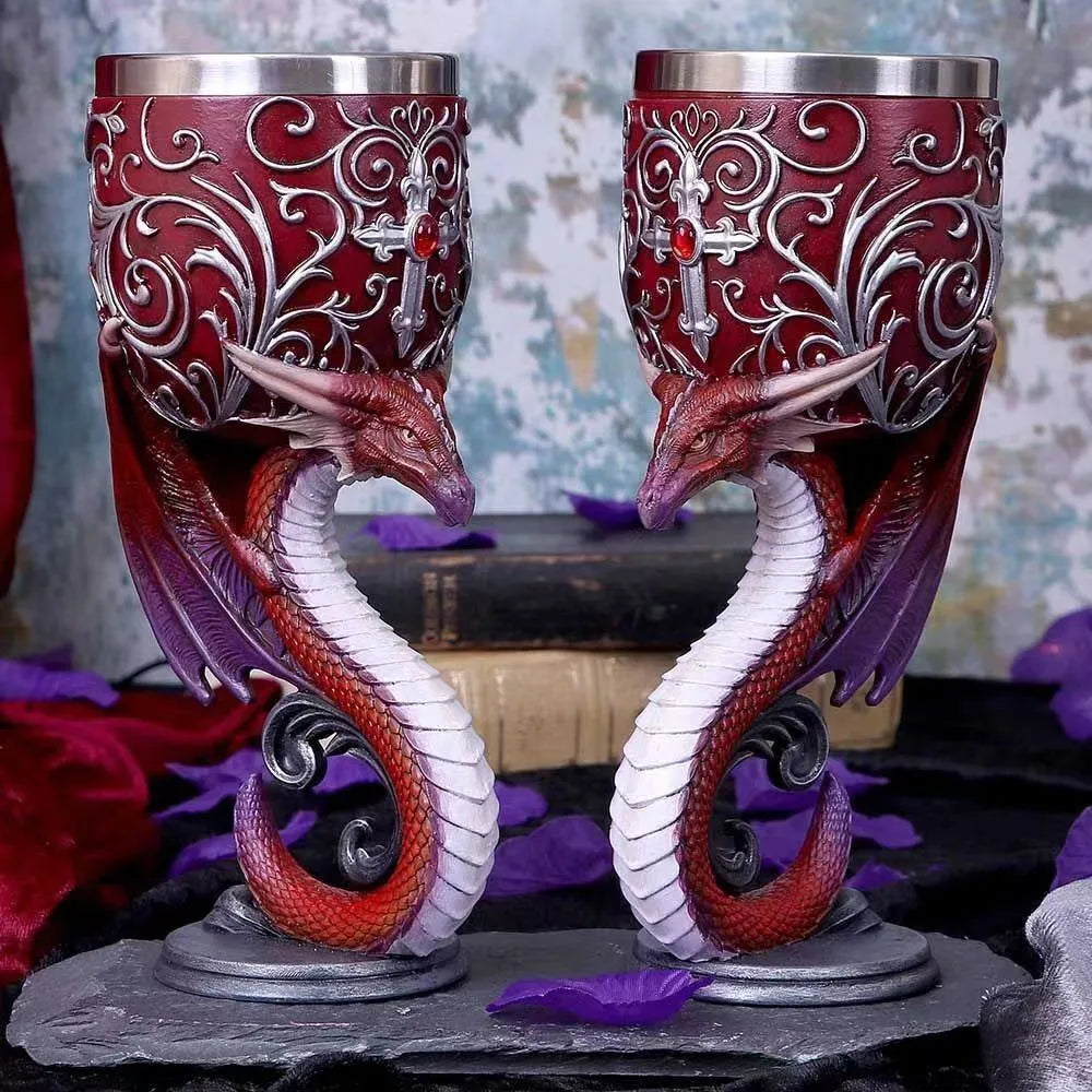 Creative 3D Gothic Wine Goblet Style Contain Dragon Claw Viking Punk Wine Glass Halloween Gifts Bar Drinkware Cup