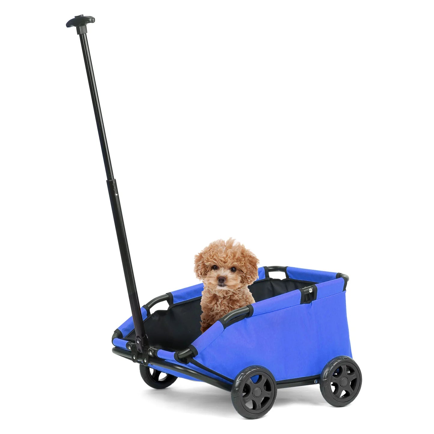 Compact Rotating Pet Stroller - 4-Wheel Foldable for Cats & Small Dogs