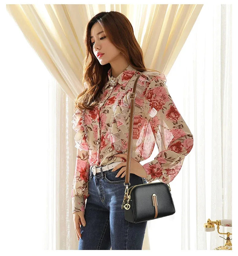 Women's Messenger Bag Women's Shoulder Bag Handbag Designer Cowhide Flap Bag Luxury Crossbody Bag For Women