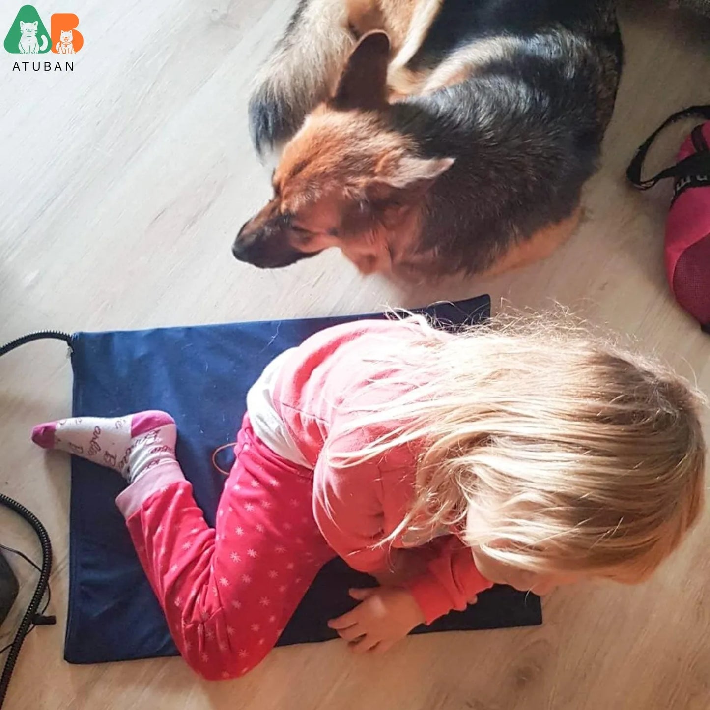 ATUBAN 7-Temp Heated Pet Bed - Chew-Resistant Warming Mat for Cats & Dogs