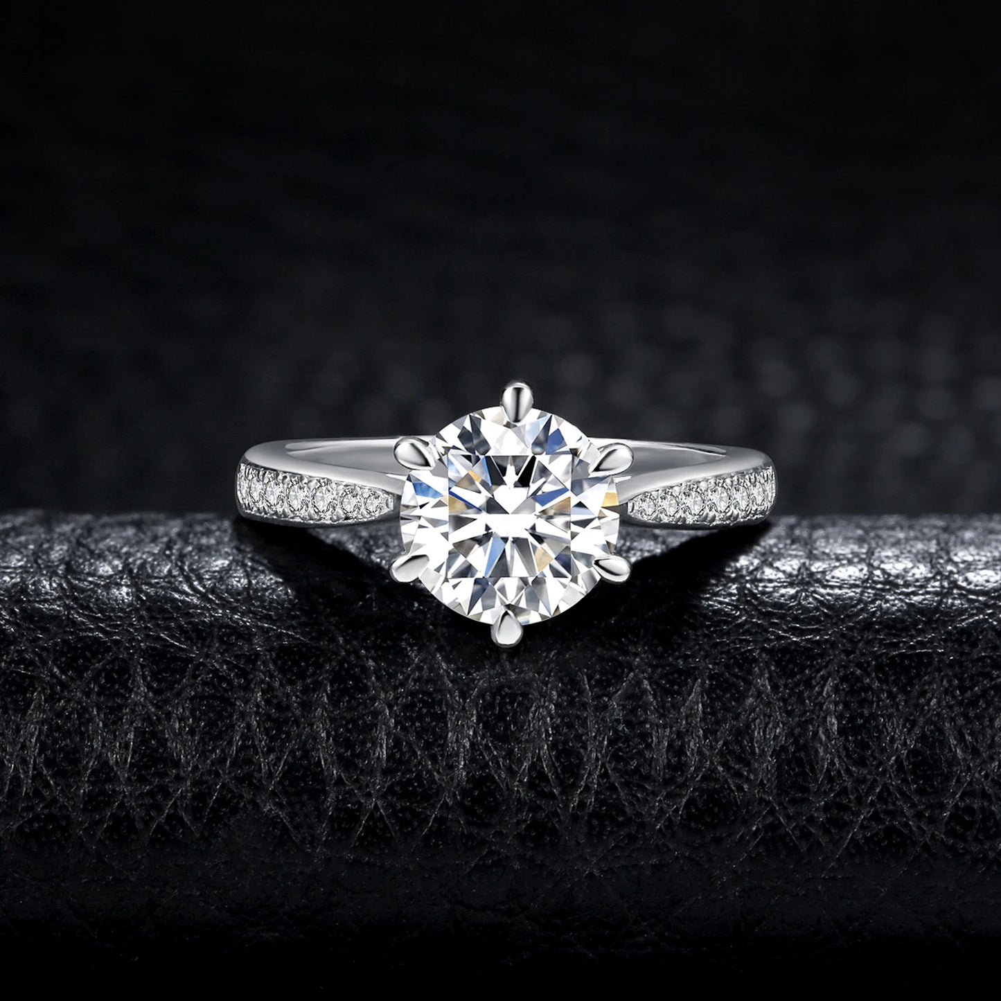 JewelryPalace Moissanite D Color 1ct 1.5ct 2ct 3ct Round S925 Sterling Silver Wedding Engagement Ring for Women