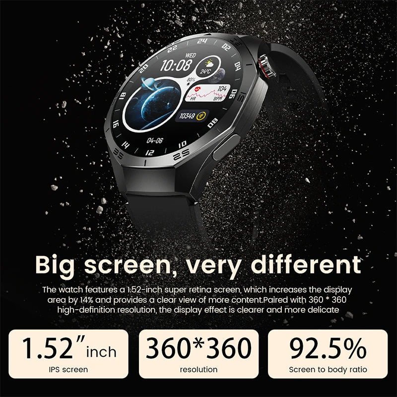 New For Android and ios Smart Watch Men AMOLED Screen GPS Motion trajectory Heart Rate Bluetooth Calls SmartWatch Waterproof