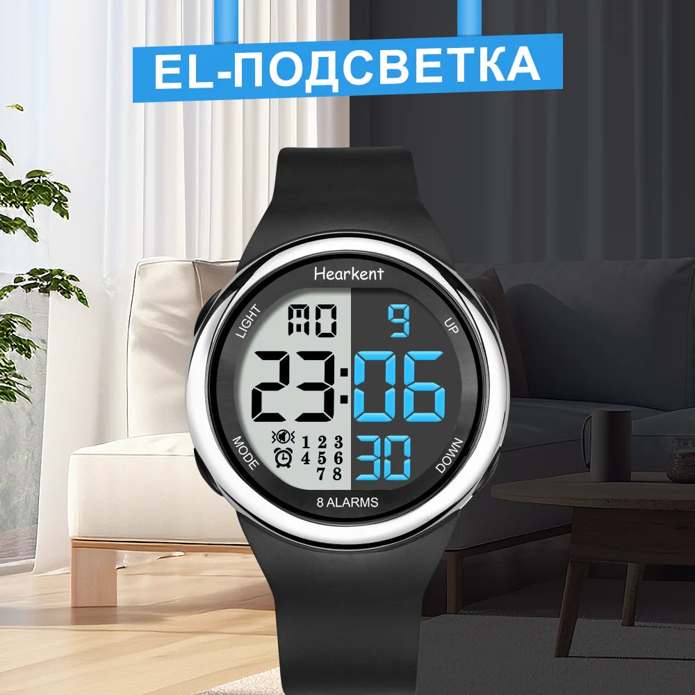 Hearkent Vibration Alarm Watch Men Women Waterproof Chrono Clock Watch Digital Vibration Countdown Wristwatches for Elderly Deaf