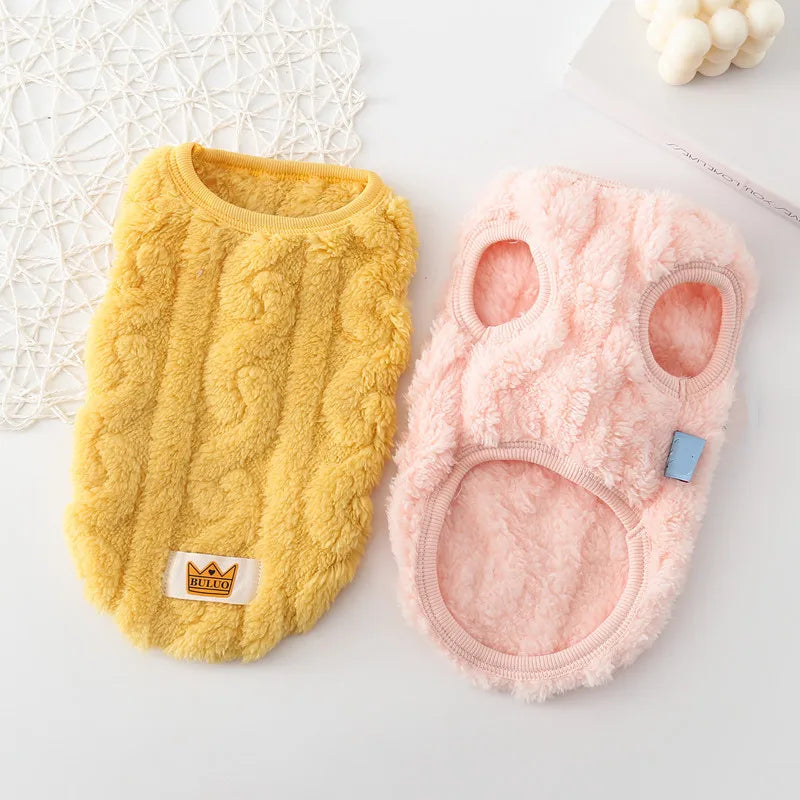 Cute Dog & Cat Sweater - Cozy Knit Hoodie with Harness Hole for Small Dogs