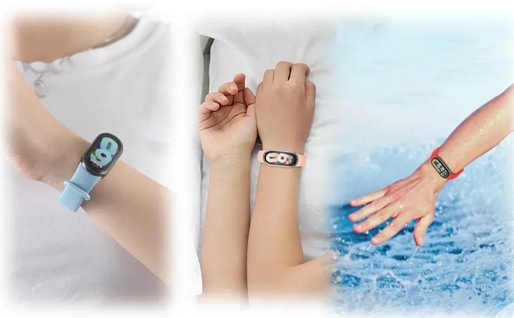Sport Watchbands For Xiaomi Mi band 8-9 NFC Replacement miband9/8 silicone Bracelet waterproof Strap smart mi band 9 Accessories
