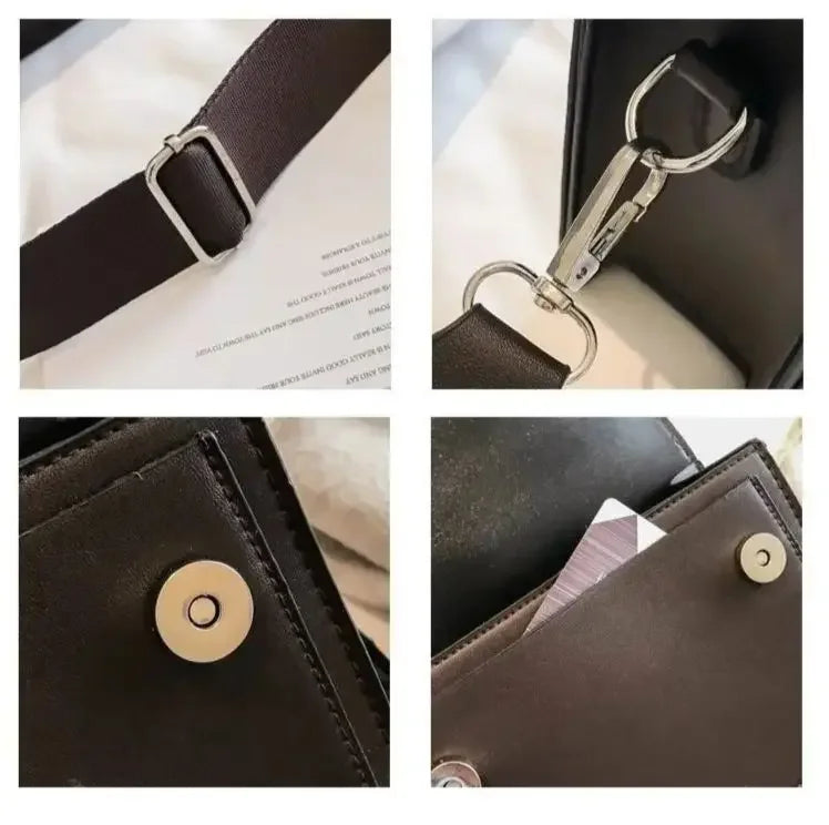 Crossbody Bag PU Leather Fashion Bags for Women Travel Handle Handbag Fashion Shoulder Messenger Bag Ladies Small Flap Bag