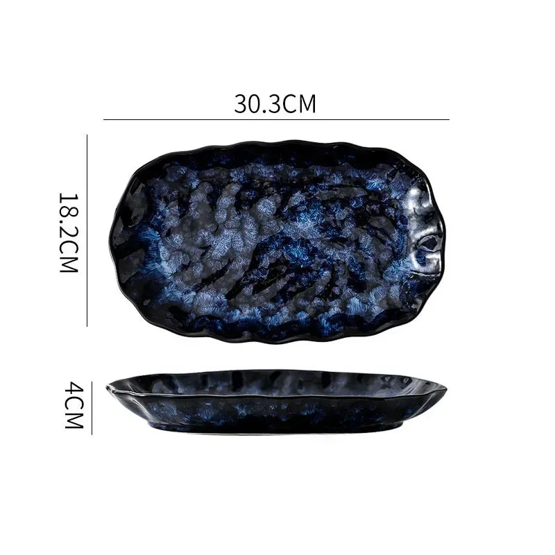 Creative Irregular Ceramic Tableware Soup Bowl Salad Bowl Dessert Plate Deep Plate Fish Plate Seasoning Dish Specialty Tableware