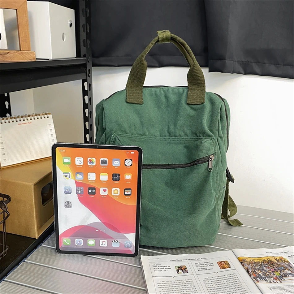 Canvas Backpack Vintage School Bag