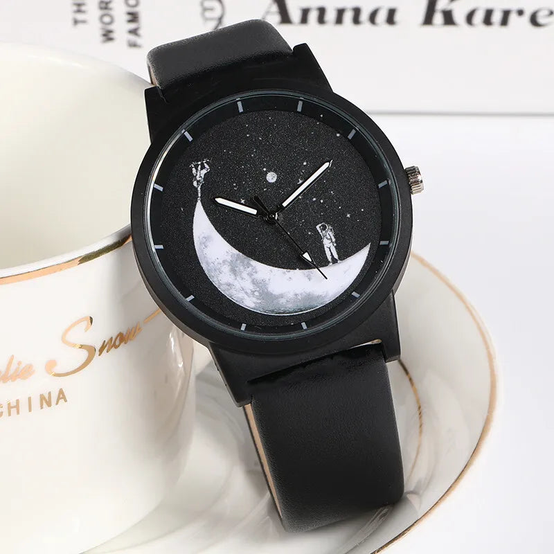 Minimalist Unisex Watch for Men Women Couple Simple Style Unique Dial Quartz Wristwatch Male Female Unique Pointer Wrist Clock