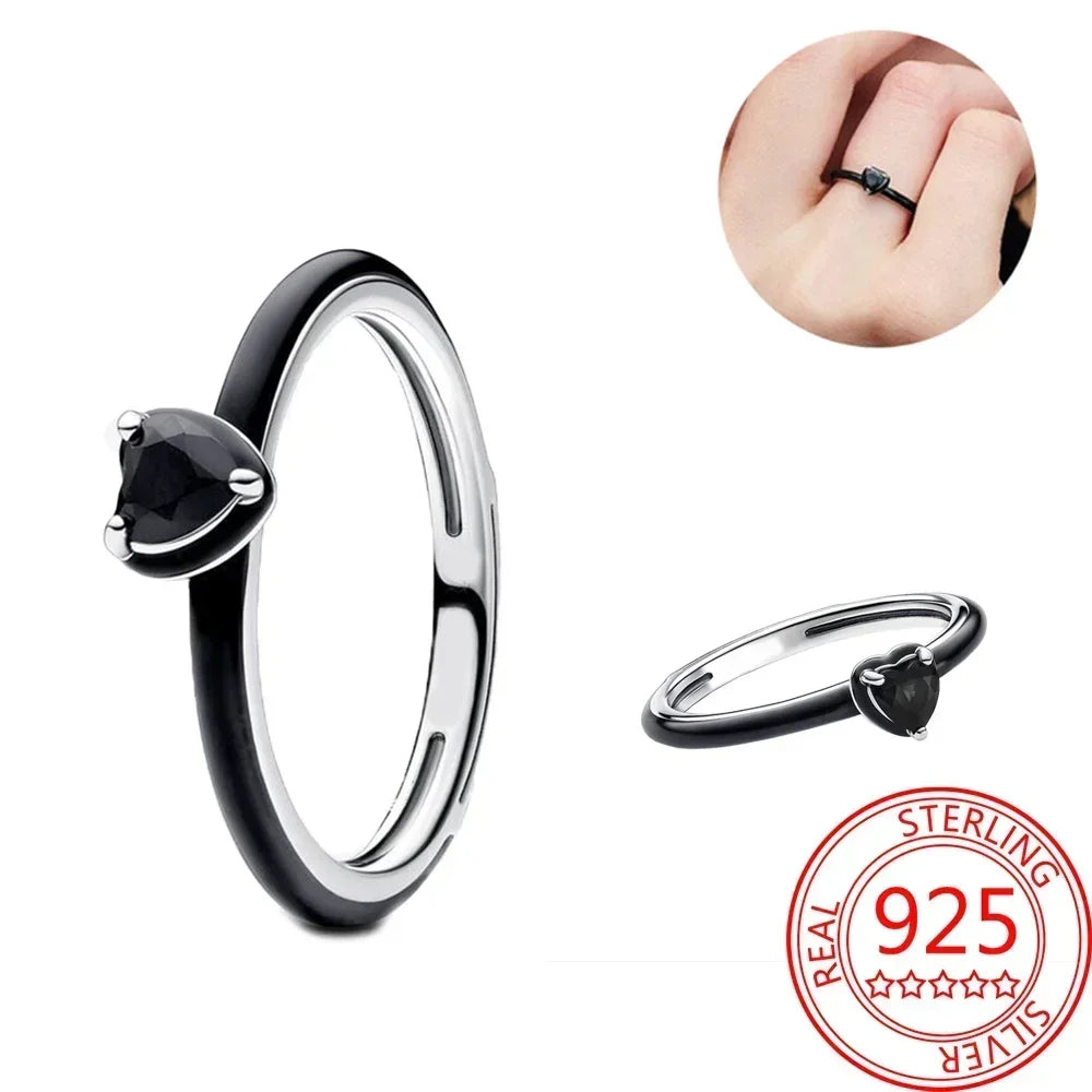 New Ring Original 925 Sterling Ring Heart Bow Sun Moon Star Flower Crown For Women Mother's Day Valentine's Day Gift DIY Jewelry
