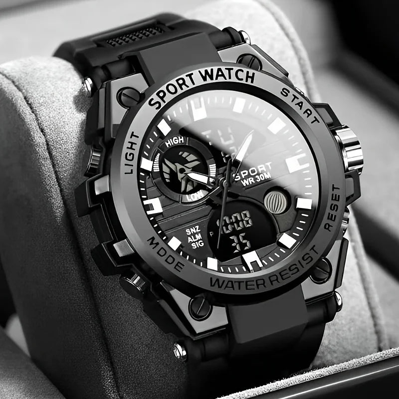 Electronic Watch Men's Trendy Fashion Sports Night Light Waterproof Youth Junior High School Student Watch