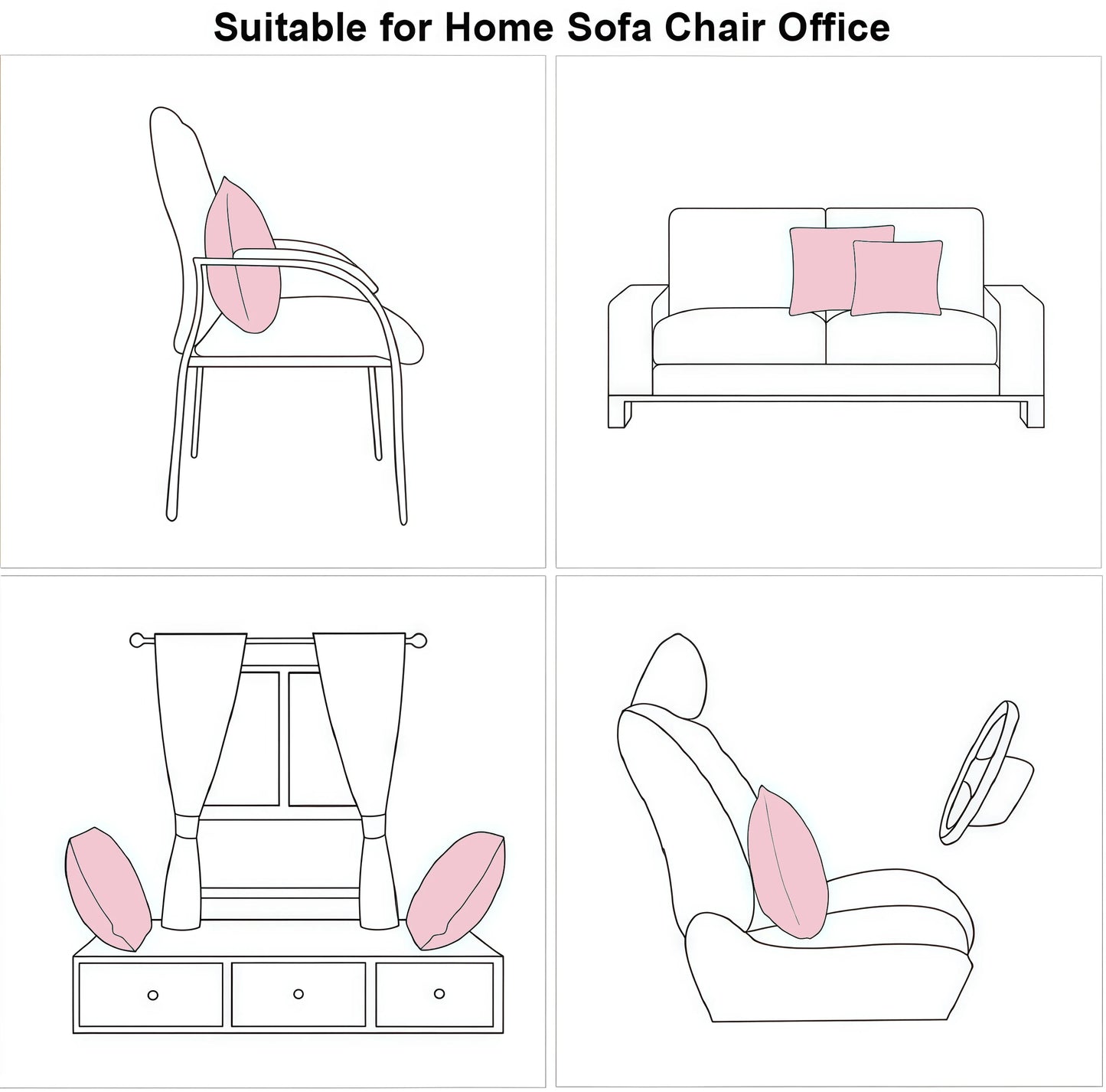 4Pcs Pillow Cover 18*18 inch Soft Decorative Cushion Case Removable and Washable Suitable for Sofa or Bedroom Decor