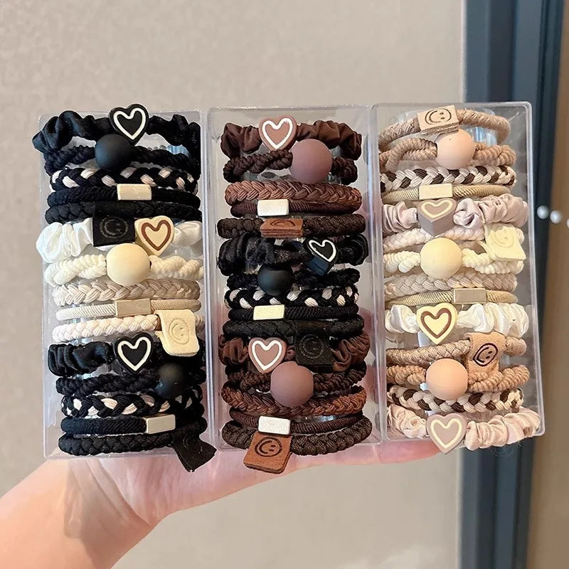 5pcs/Bag Seamless Bow Hair Ties